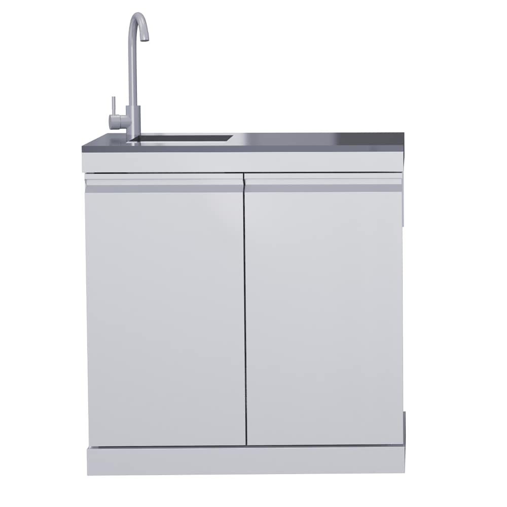 outdoor Sink,Double-door 830 Sink, With A Black Lacquer Countertop And A Stainless Steel Base Body_voghion.com